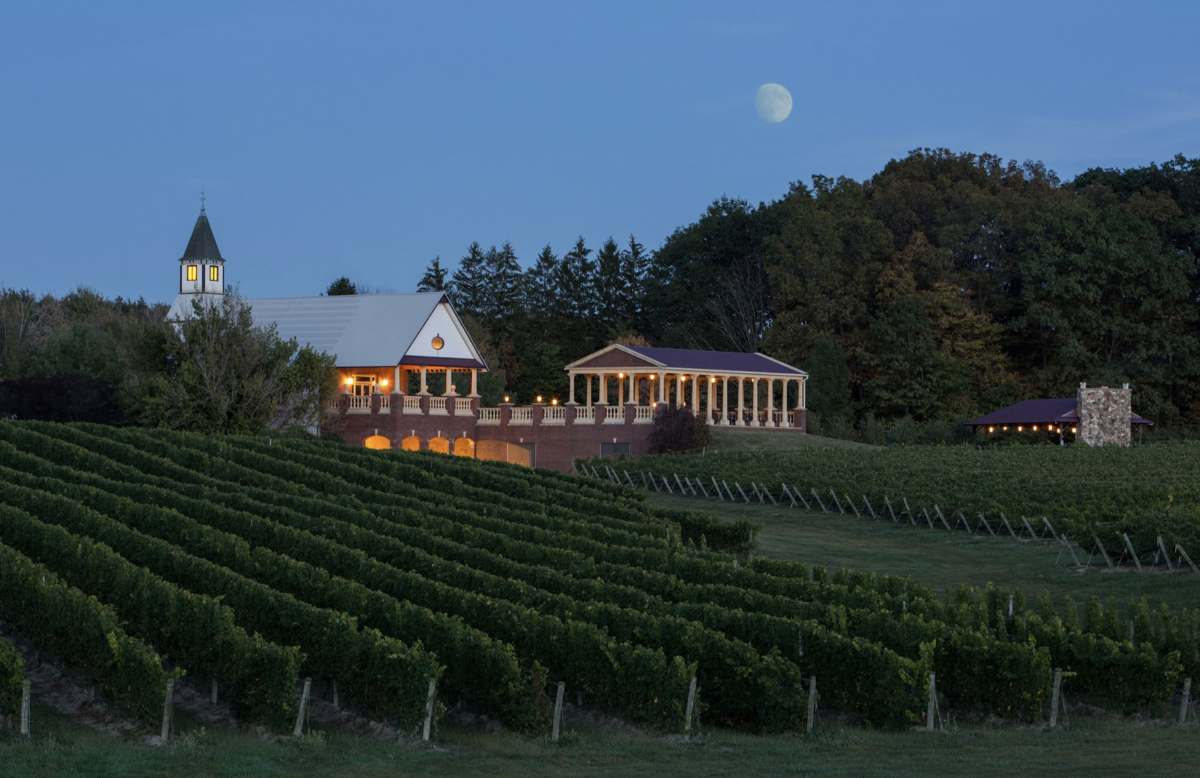 Vinyards with winery in background